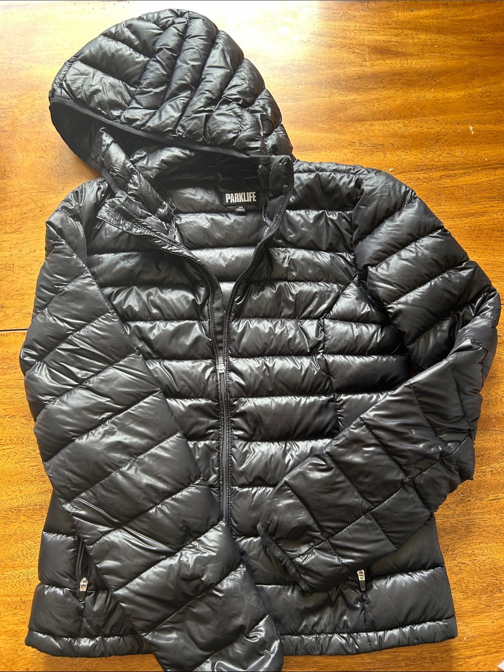 Aritzia Black Quilted Hooded Puffer Jacket